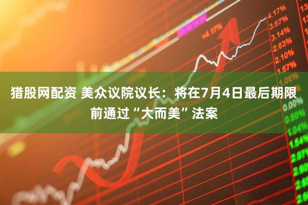 猎股网配资 美众议院议长：将在7月4日最后期限前通过“大而美”法案
